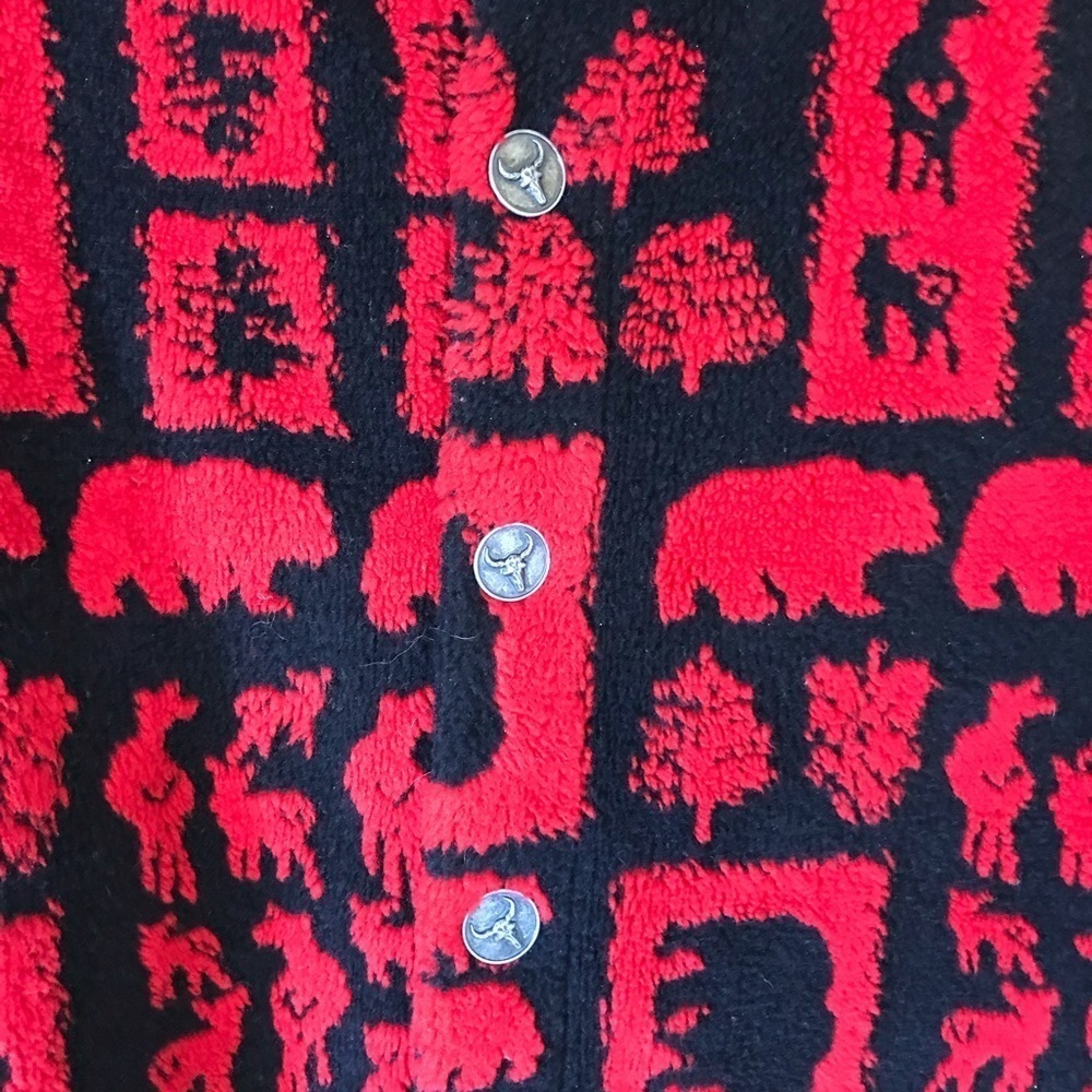 Women’s Barn Fly Ranch Collection Red & BlackPattern Button Up Jacket - Picture 5 of 15